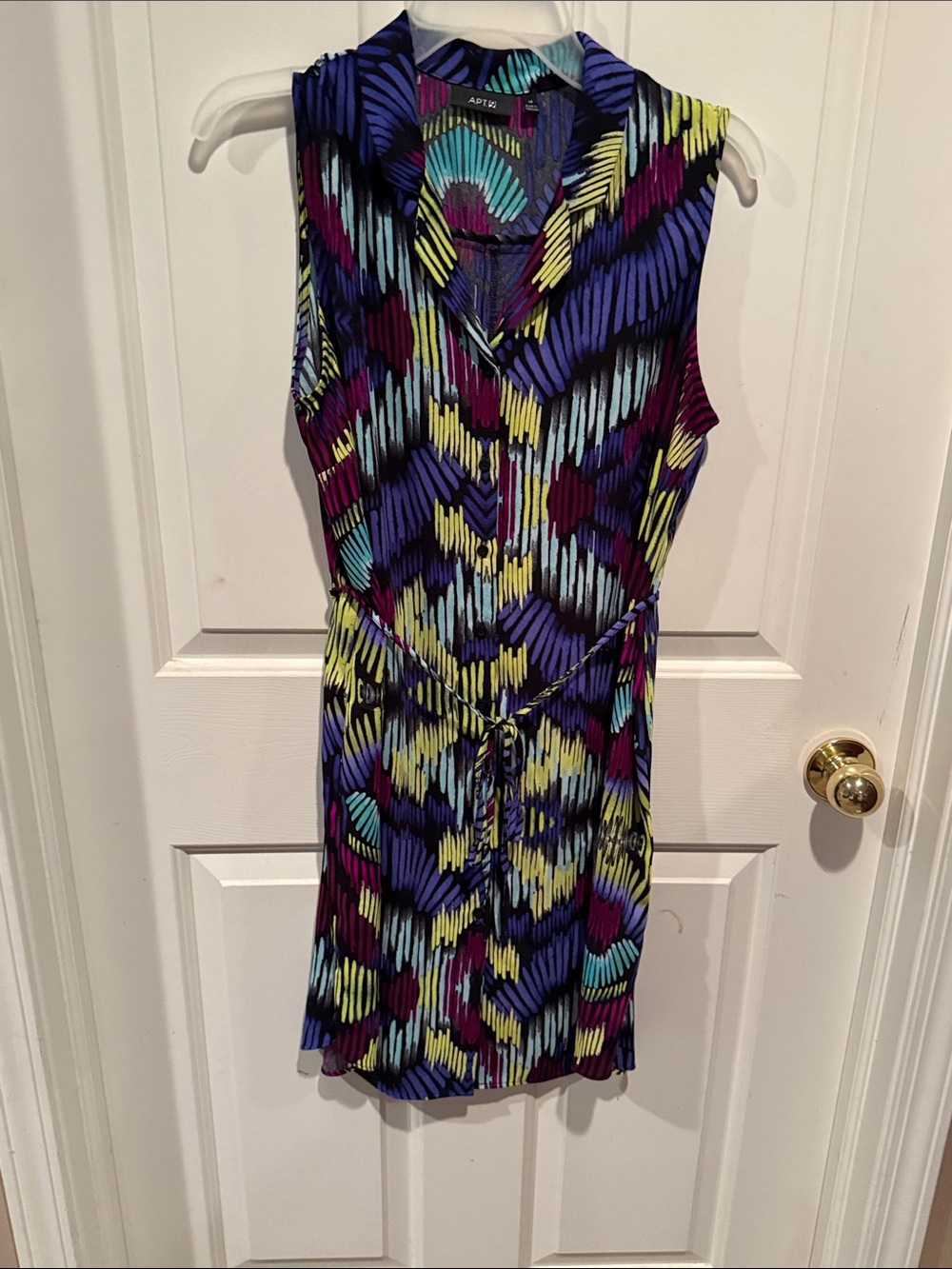 Apt. 9 Sleeveless V-Neck Mini Dress in Purple, Teal, Yellow, Black